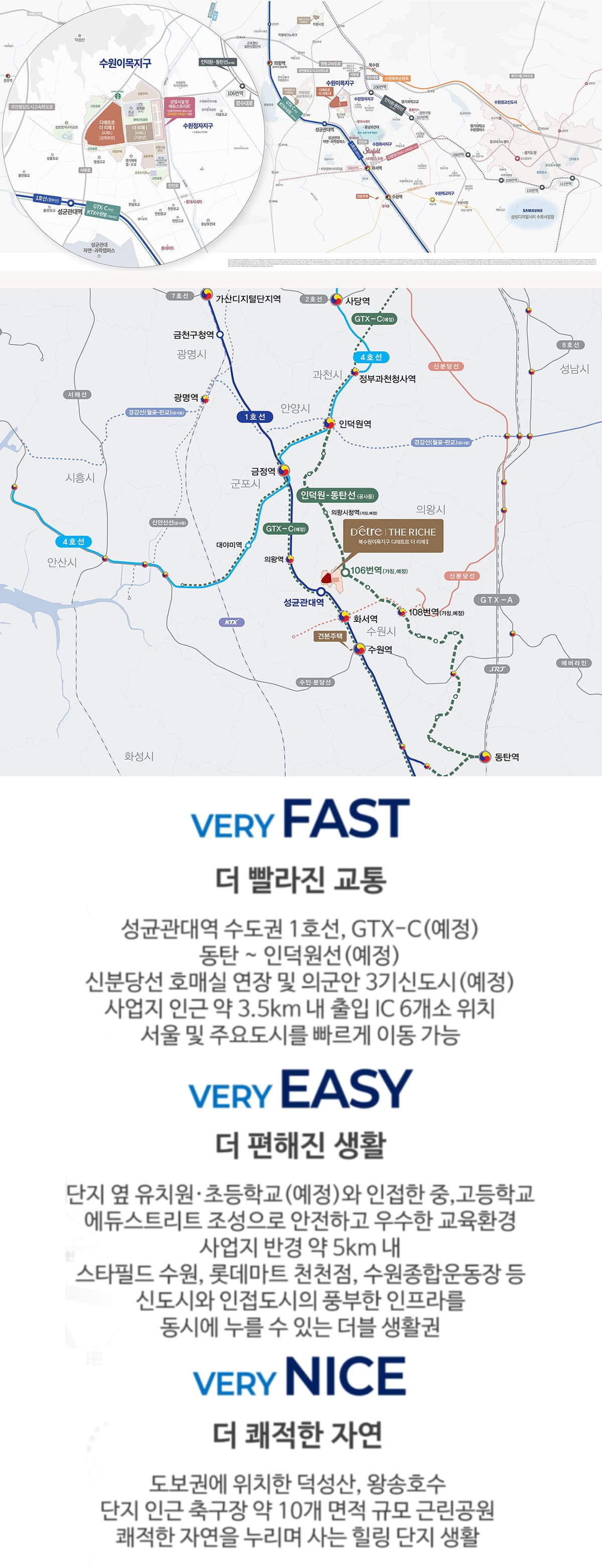 북수원 이목지구 대방 디에트르 더 리체 입지환경